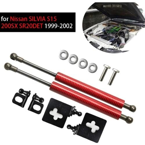 For Nissan SILVIA S15 200SX SR20DET 1999-2002 2x Front Hood Bonnet modify carbon fiber Gas Struts Lift Support Shock Damper