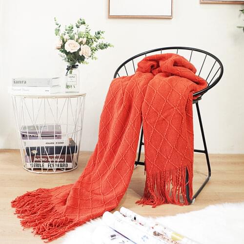 130x170cm Nordic Tassels Sofa Throw Blanket for Bed Cashmere Couch Knitting Travel Comforter Kids Coverlet Bedding