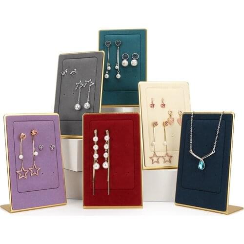 Earring Display Stand Jewelry Props Factory Direct Metal Microfiber Vertical Stud Earring Storage Stand Jewelry Stand