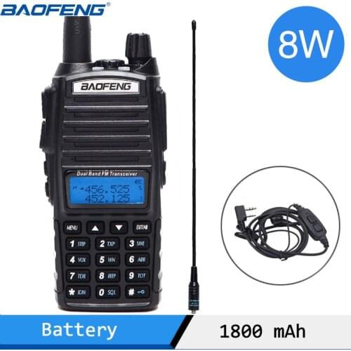Baofeng UV-82 Plus 8Watts Powerful Walkie Talkie 10km Long Range Portable CB Transceiver 8W two way Radio upgrade of UV 82