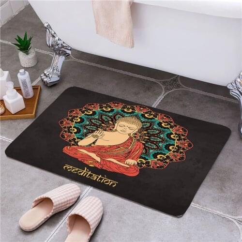 Rectangle Buddhism Entrance Door Floor Mats Door Mat Non-Slip Foot Pad Home Bath Kitchen Doormat Welcome Carpet For Hallway