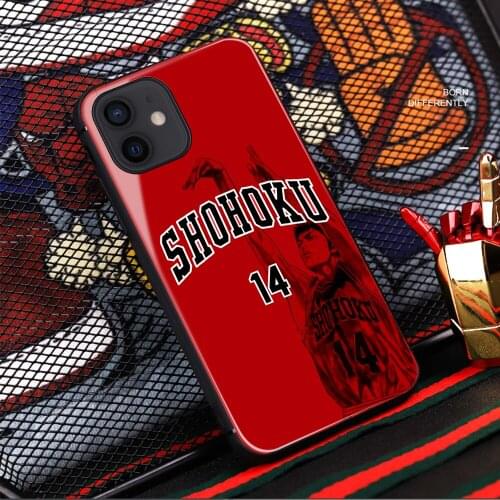 Slam dunk Manga basketball Glass Phone Case Soft Silicone Cover case for iPhone SE 6 6s 7 8 Plus X XR XS 11 12 mini PRO MAX