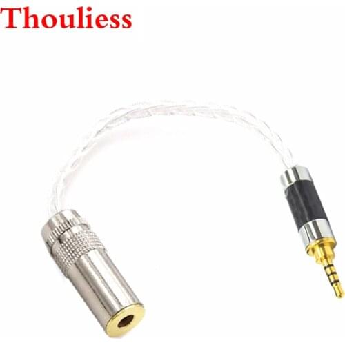 Thouliess HIFI 10cm 2.5mm TRRS Balanced to 4.4mm Balanced Female 7N OCC Silver Plated Audio Adapter Cable