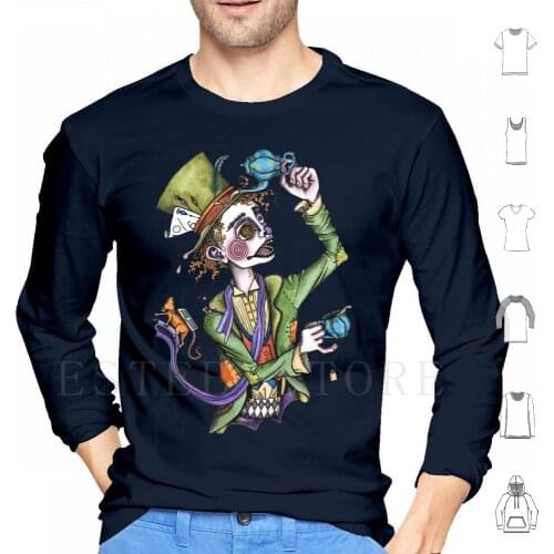 From A Raven And A Writing Desk Hoodies Long Sleeve Mad Alice In Classic Literature Lewis Carroll Tea Teapot
