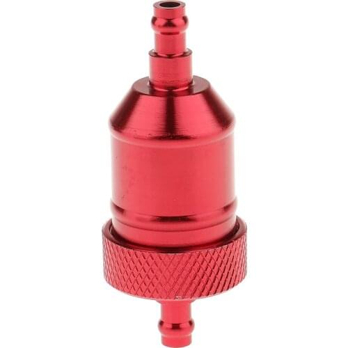 Universal Motorcycle ATV Quad Aluminum Inline Fuel Gas Filter 1/4" 6mm Red