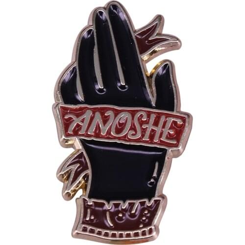 V.E. Schwab Quote Enamel Pin Black Left Hand Brooch Cartoon Badge