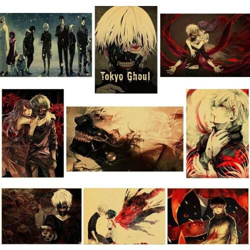 Japan Anime Tokyo Ghoul Picture Retro Art Bar Cafe Wall Quality Canvas Painting Poster and Print for Living Room Home Decoration