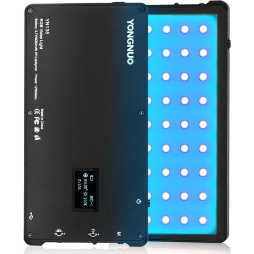 YONGNUO Mini RGB Video Led Lights YN135 Full Colorful Rechargeable Battery Lamp Pocket Light For Makeup Creative Vlog TikTok