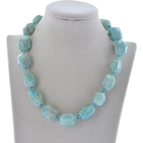 Z10182 33" 20mm Natural Polytope blue Amazonite Moonstone Amethyst Necklace