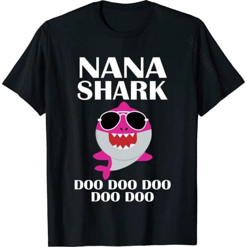 Nana Shark Doo Doo Doo Funny Mothers Day Nana T-Shirt T Shirts Tops Tees Latest Cotton Print Fitness Tight Men