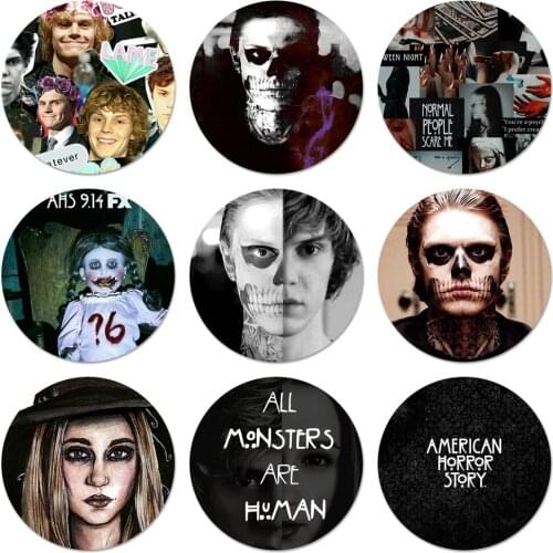 Psychopath evan peters horror Icons Pins Badge Decoration Brooches Metal Badges For Clothes Backpack Decoration