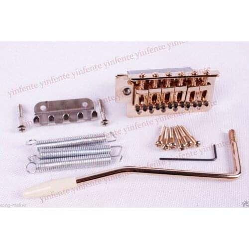Gold 6 Strings Electric Guitar Screw Style Tremolos Bridge