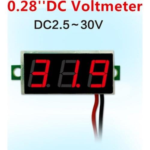 0.28 Inch Red Blue Digital LED Mini Display Module DC2.5V-30V DC0-100V Voltmeter Voltage Tester Panel Meter Gauge Motorcycle Car