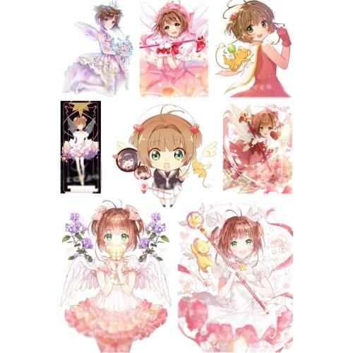 1pcs Cute Anime Cartoon Cardcaptor Sakura Printed Suitcase Stickers Cosplay Prop Travel Luggage Decor Decals for Women Men