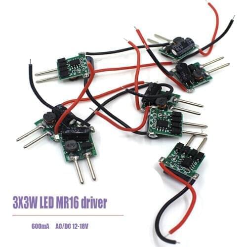 10PCS 3X3W 600mA LED MR16 driver, 3*3W transformer power supply for MR16 12V lamp, power 3pcs 3W LED high power lamp