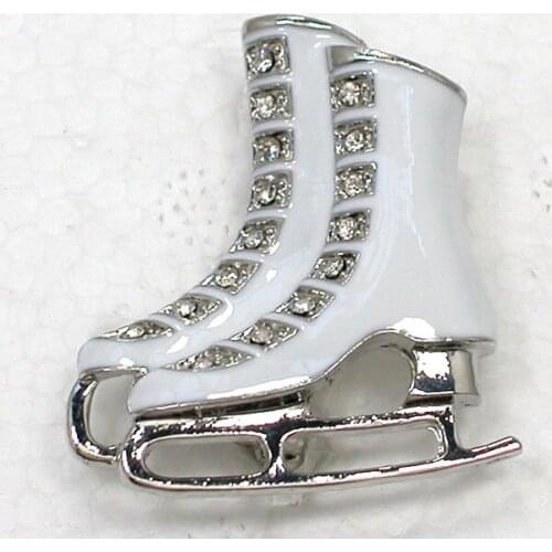 12pcs/lot Wholesale Fashion Brooch Rhinestone Enamel Ice Skate Shoes Pin brooches Jewelry gift C101822