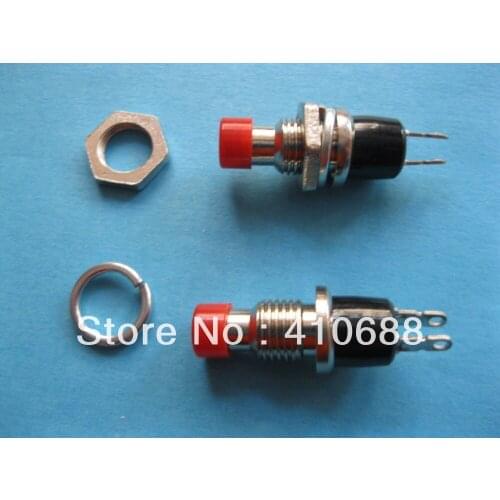 200 pcs Red Cap SPST Mini Push Button Momentary Switch 125V/6A 250V/3A