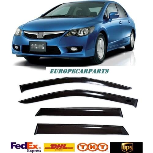 For Honda Civic Sd 2006-2011 Window Visors Side Sun Rain Guard Vent Deflectors 4 pieces