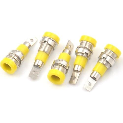 5 Pcs 4mm Banana Plugs Female Jack Socket Plug Wire Connector 29.66*4.35mm 5 Colors