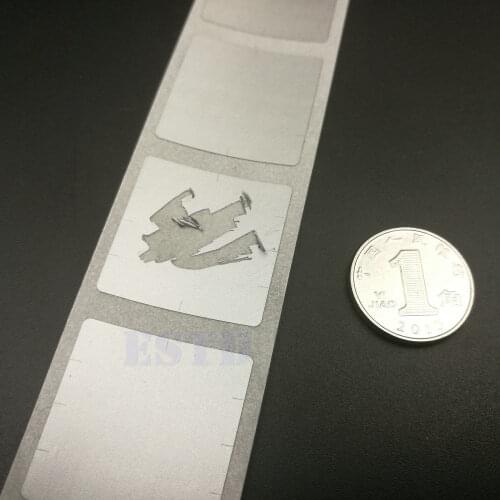 500 Scratch Off Sticker 1" (25mm) Square Silver For Game Wedding Lottery