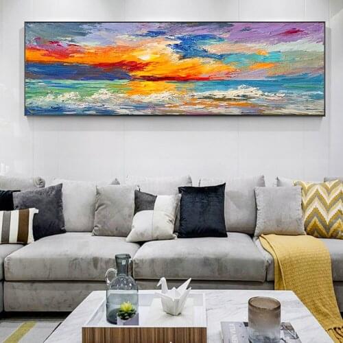 Abstract Oil Paintings Print On Canvas Modern Seascape Canvas Art Prints Posters And Prints Wall Art Pictures For Bed Room Decor