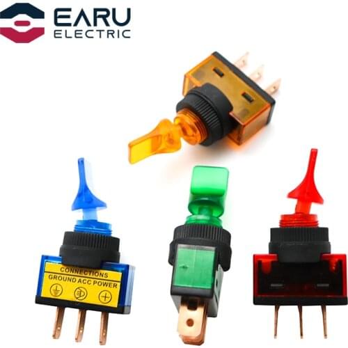 ASW-14D 12V Automobile Switch Refitting Button Button Rocker Switch Rocker Toggle Switch Red/Green/Blue/Orange