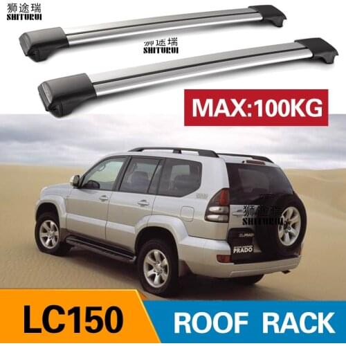 SHITURUI 2Pcs Roof bars For Toyota LC150 LAND CRUISER 150 PRADO Aluminum Alloy Side Bars Cross Rails Roof Rack Luggage