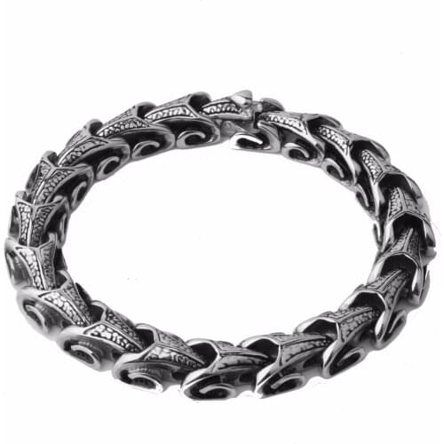 8.66'' Punk gothic Jewelry Silver Color/Gold/Black Color Pure Stainless steel Biker dragon bone Link Chain Bracelet Mens Gifts