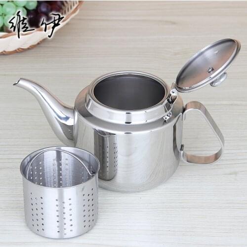 Stainless Steel Teapot Water Tea Pot Sanitary Kung Fu Pot with Strainer Water Kettle Gas Electromagnetic Furnace Filter Teapot