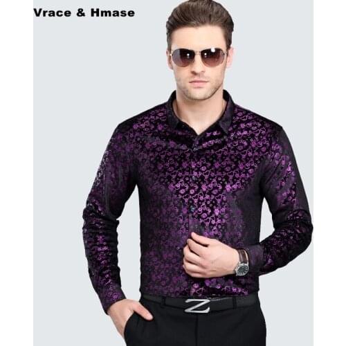 Bussiness casual Pleuche soft comfortable high-end long sleeve shirt Sping&Autumn 2017 New fashion slim quality men shirt M-XXXL