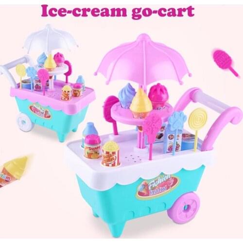 Children Gift Ice Cream Cart Play Set Kids Pretend Play Toy Food Toys Education childrens Toys Simulation Shopping Cart