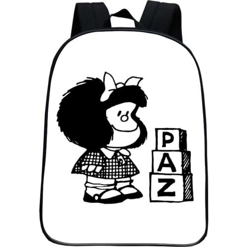 Funny Graphic Print Mafalda Backpack Kids Knapsack Boy School Bags Girl Bag Travel Bookbag Comics Students Back To School Gift