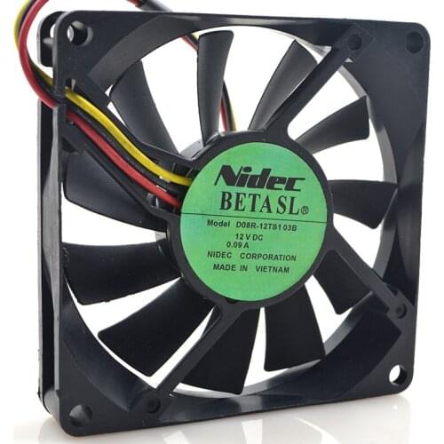 FOR NIDEC D08R-12TS 103B 801512V 0.09A 8CM 3-wire ultra-quiet cooling fan