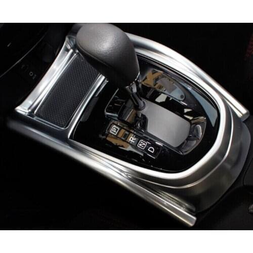 For Nissan Qashqai J11 2014-2016 AT ABS Pearl Chrome Interior Gearshift Knob Panel Cover Trim