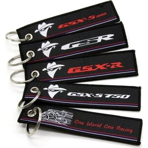 For Suzuki GSR GSX-R GSXS750 GSXS1000 New 2019 Motorcycle Key Chain Woven Key Ring Tag Label Chain Black Car Keychain