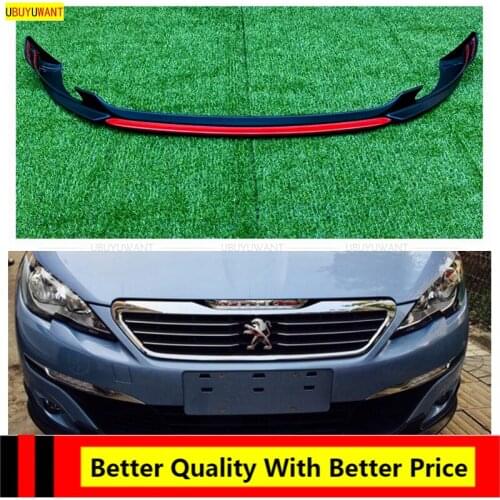 EPFBSQP Fit For 2014-2018 Year Peugeot 308 A Set Car Front Bumper Lip Body Kit Diffuser Deflector Spoiler Splitter Lip Guard