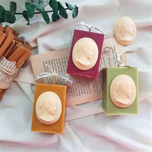 Nordic Avatar Curly Hair Mens Head Scented Candle Decoration Mold Ornaments Baking Cake Silicone Mold Candle Making Molds