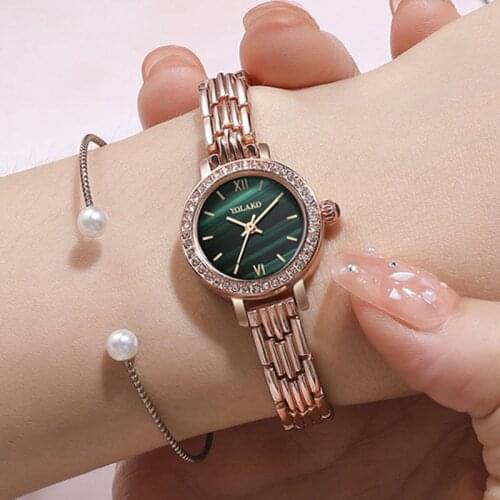 Exquisite Small Dial, Light Luxury Watch With Diamond Mother Shell Dial