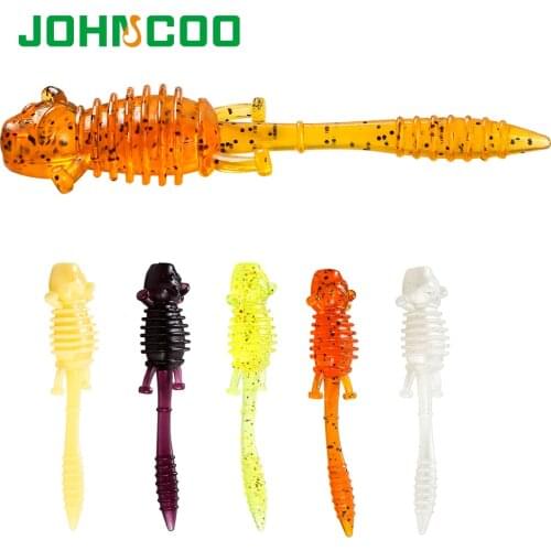 JOHNCOO 8pcs Fishing Lure Soft Worm 75mm 3.7g Soft Mouse Bait Silicone Bait Soft Lures Swimbait Jigging Plastic Baits
