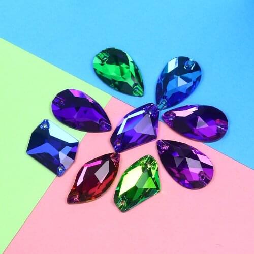 10pcs mix shape colorful Crystal Glass Sewing Rhinestones applique strass rhinestone sew on crystals and stones for clothes