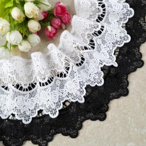 1m *10cm wide milk silk lace ribbon embrodiary Water soluble lace trim fabric for Sewing Bridal Wedding dress Crafts