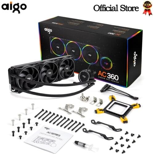 Aigo AC 120 240 360 mm fan Liquid Water Cooling CPU Cooler rgb Heatsink Integrated Radiator LGA 2066/2011/1151/1155/AM3+/AM4 AMD