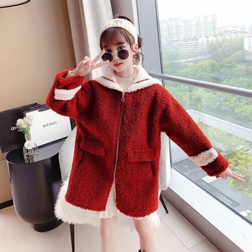 College Style Kids Coats Baby Girls Clothes Fleece Jacket Plush Outerwear Sailor Collar Thick suit woolen Overcoat Autumn Winter