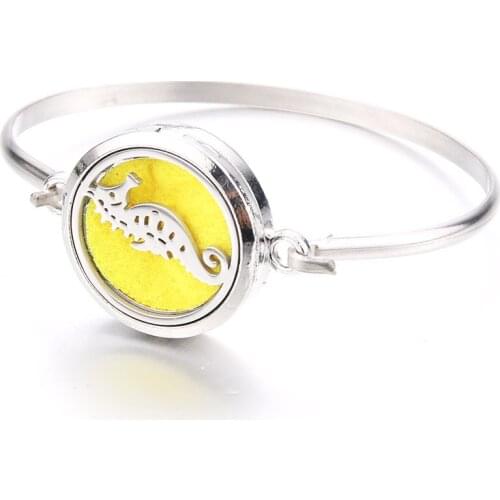 Seahorse Magnetic Fine Perfume Box Bracelet Aroma Essential Oil Diffuser Locket Stainless Steel Bracelet Fashion Jewelry