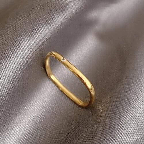 Minimalism Different Geometry Square Titanium Steel Rings For Woman Korean Fashion Jewelry Gothic Student Girls Simple Ring