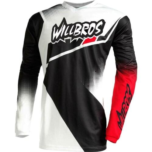MTB Bike Jersey Element Offroad Cycling Willbros Long Sleeve Motocross Racing Summer T-shirt Black White Red Mens