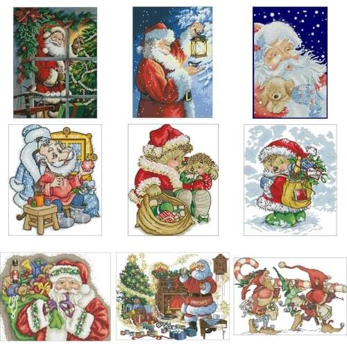 Santa Claus patterns counted 11CT 14CT 18CT DIY Cross Stitch Sets wholesale Cross-stitch Kits Embroidery Needlework