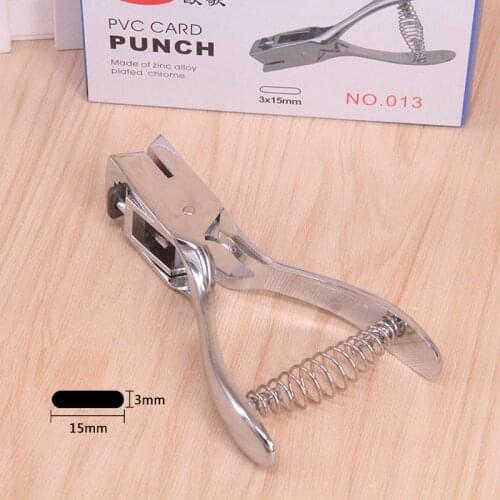 Punching Badge Slot Punch Metal Handheld Slot Hole Punch Card Photo Badges Tag Puncher Tool Office Kit