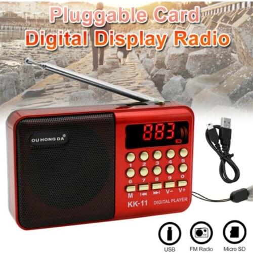 Brand New 1pcs And High Quality Mini Portable Radio Handheld Digital FM USB MP3 Player Speaker Rechargeable Easy Use DC 5V 0.5A