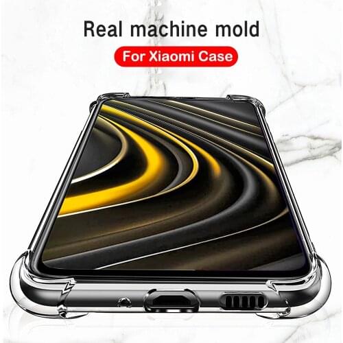 Shockproof Silicone Phone Case For Xiaomi Poco M3 X3 NFC Transparent Cover For Xiaomi Poco M2 Pro F2 Pro X2 Pocophone F1 Case